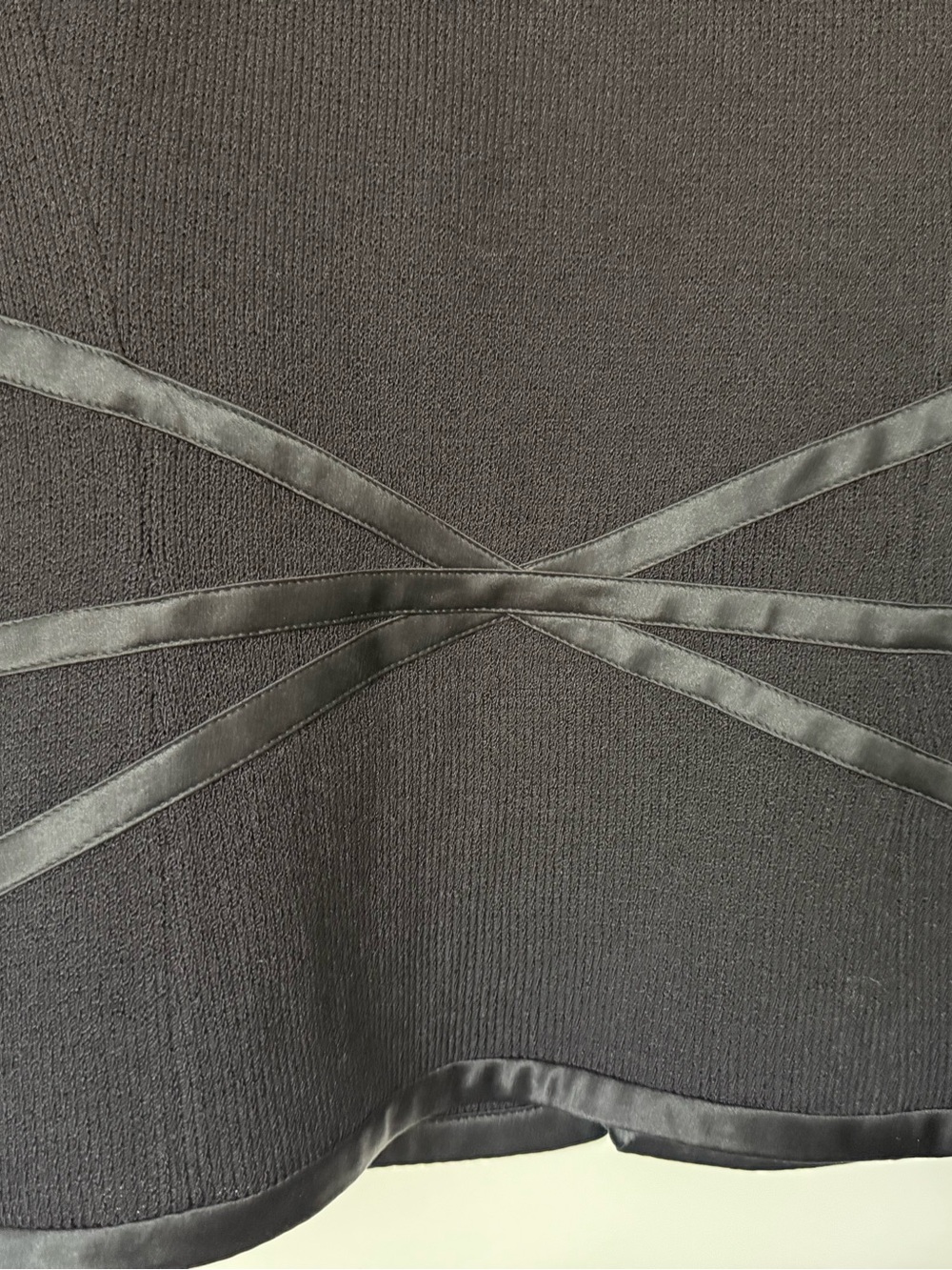 St. John Evening Marie Gray Black Santana Knit Jacket Satin Trim - Picture 5 of 6